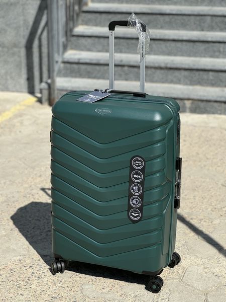 Wings Ударостійка пластикова Валіза Велика (L), на 4 колесах Wings PH01 (green) L Зелений Wings PH01 (green) L фото
