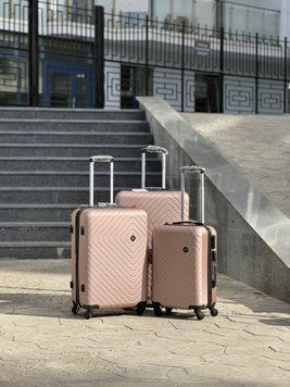 Wings Ударостійка пластикова Валіза Середня ( M ) з розширенням, на колесах Wings MRH01 (pink.gold.) M Рожевий Wings MRH01 (pink.gold.) M фото