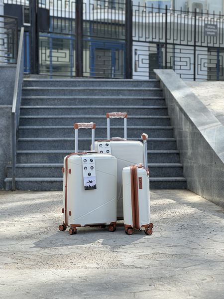 Маленький Чемодан S с расширением, Полипропилен MSB на колесах 4 колеса 37 литров 4 колеса 360* MSB 088 (beige-brown) S фото