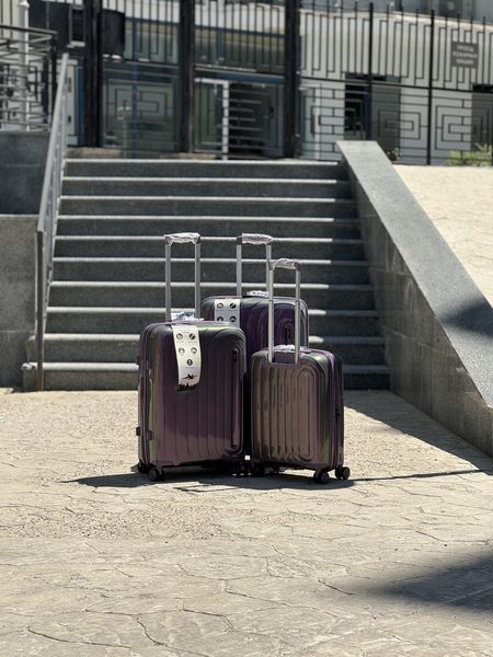 Комплект чемоданов (3шт) + кейс в подарок + расширение Полипропилен MSB дорожный на колесах MSB 0811 (full name) All фото