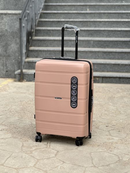 Wings Ударопрочный пластиковый Чемодан Большой (L), на 4 колесах Wings HWF (pink) L Розовый Wings HWF (pink) L фото