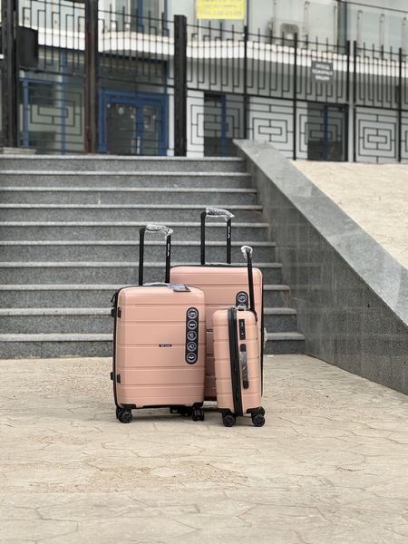 Wings Ударопрочный пластиковый Чемодан Большой (L), на 4 колесах Wings HWF (pink) L Розовый Wings HWF (pink) L фото