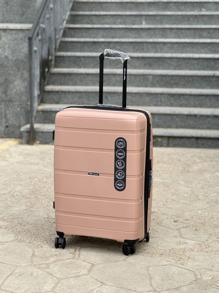 Wings Ударопрочный пластиковый Чемодан Большой (L), на 4 колесах Wings HWF (pink) L Розовый Wings HWF (pink) L фото
