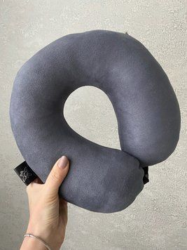 Подушка для подорожей Coverbag підголовник ефект пам'яті под. Cov. Сер D02 Серый Pillow Cov. Grey D02 фото
