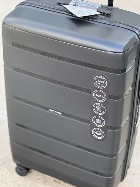 Wings 4 шт Комплект Валіз, на колесах, дорожня, сумка на колесах Wings HWF (black.) All Черный Wings HWF (black.) All фото