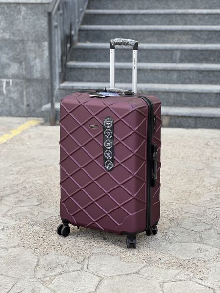 Wings Ударопрочный пластиковый Чемодан Средний (M), на колесах Wings rhombus (burgundy) M Красный Wings rhombus (burgundy) M фото