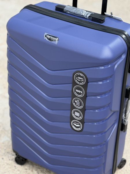 Wings 4 шт. Комплект чемоданов, на колесах, дорожная сумка на колесах Wings PH01 (blue.) All Синий Wings PH01 (blue.) All фото