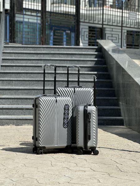 Wings Ударопрочный пластиковый Чемодан Большой (L), на 4 колесах Wings 120 (grey) L Серый Wings 120 (grey) L фото