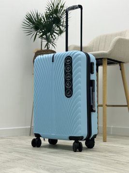 Wings Ударопрочный пластиковый Чемодан Средний (M), на колесах Wings 120 (light blue) M Голубой Wings 120 (light blue) M фото