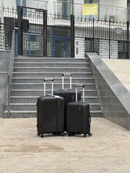 Комплект валіз ( 3 шт) + розширення Поліпропілен на колесах 360* S bags PP 09 (чер) All Чорний S bags PP 09 (black) All фото