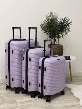 Wings 4 шт. Комплект чемоданов, на колесах, дорожная сумка на колесах Wings PH01 (lavender) All Лавандовий Wings PH01 (lavender) All фото