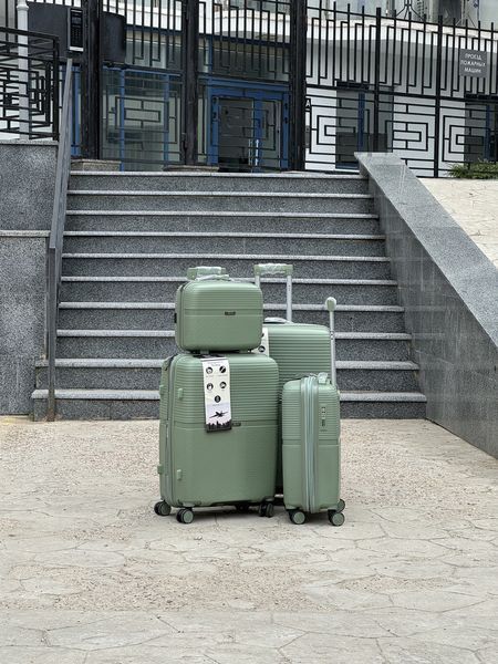 Комплект чемоданов (3шт) + кейс в подарок + расширение Полипропилен MSB дорожный на колесах MSB KaR 016-2 (oli) All фото