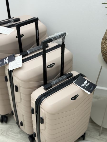 Wings 4 шт. Комплект чемоданов, на колесах, дорожная сумка на колесах Wings PH01 (beige) All Бежевый Wings PH01 (beige) All фото