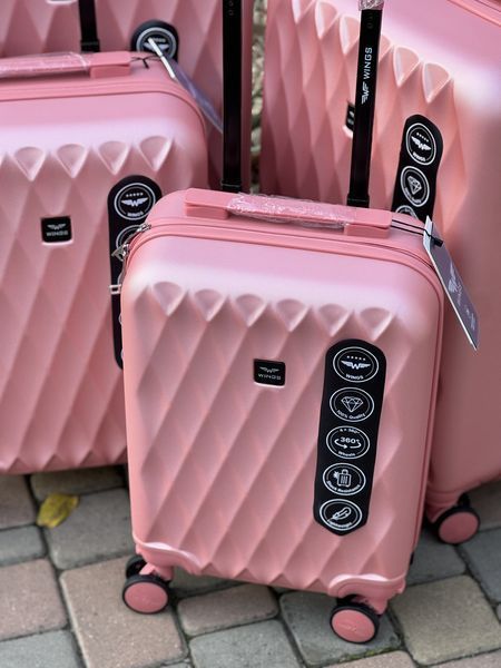 Wings Ударопрочный пластиковый Чемодан Большой (L), на 4 колесах Wings TD190 (pink) L Розовый Wings TD190 (pink) L фото