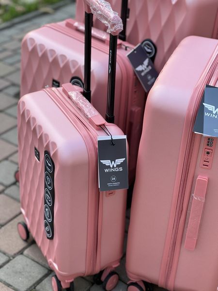 Wings Ударопрочный пластиковый Чемодан Большой (L), на 4 колесах Wings TD190 (pink) L Розовый Wings TD190 (pink) L фото