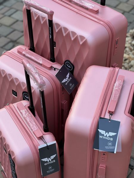 Wings Ударопрочный пластиковый Чемодан Большой (L), на 4 колесах Wings TD190 (pink) L Розовый Wings TD190 (pink) L фото