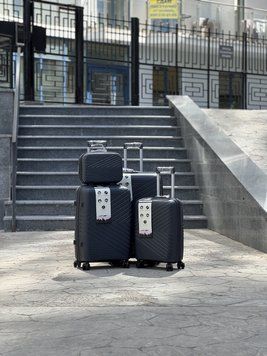 Большая Чемодан L+кейс в подарок с расширением, Полипропилен MSB на колесах 4 колеса 110 литров MSB 011 (gra) L фото