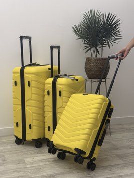 Wings 4 шт. Комплект Валіз, на колесах, дорожня сумка на колесах Wings PH01 (yellow) All Жовтий Wings PH01 (yellow) All фото